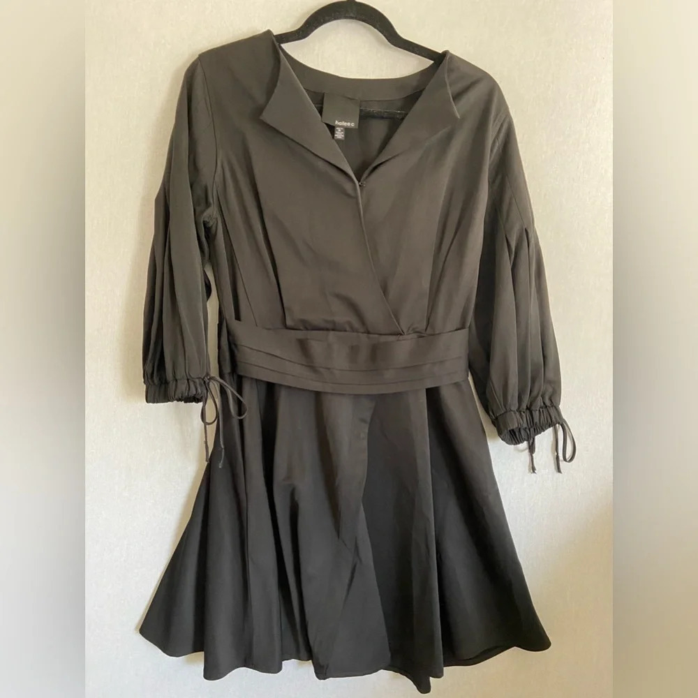 Anthropologie Hailee  C Pilcher Black Classic Tuxedo Dress Size M